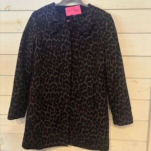 Betsey Johnson Women
Collarless Leopard Print Wool
Blend Coat -Size Medium